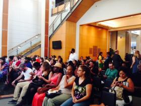 Town Meeting organized by Missouri History Museum on day of Michael Brown's funeral, August 2014